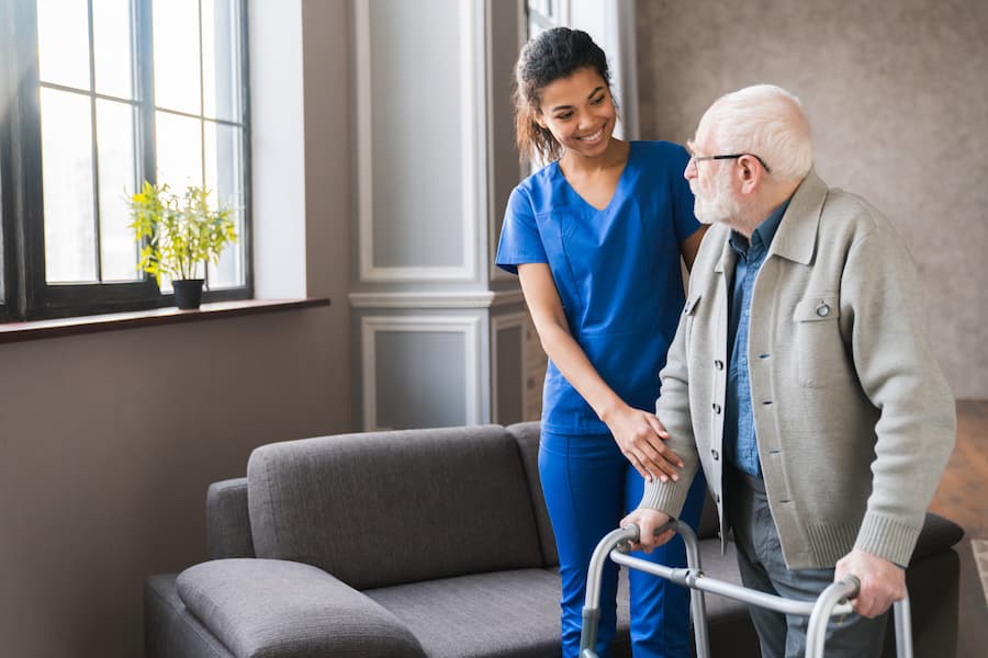 Caregiver and senior client in Lenox Hill